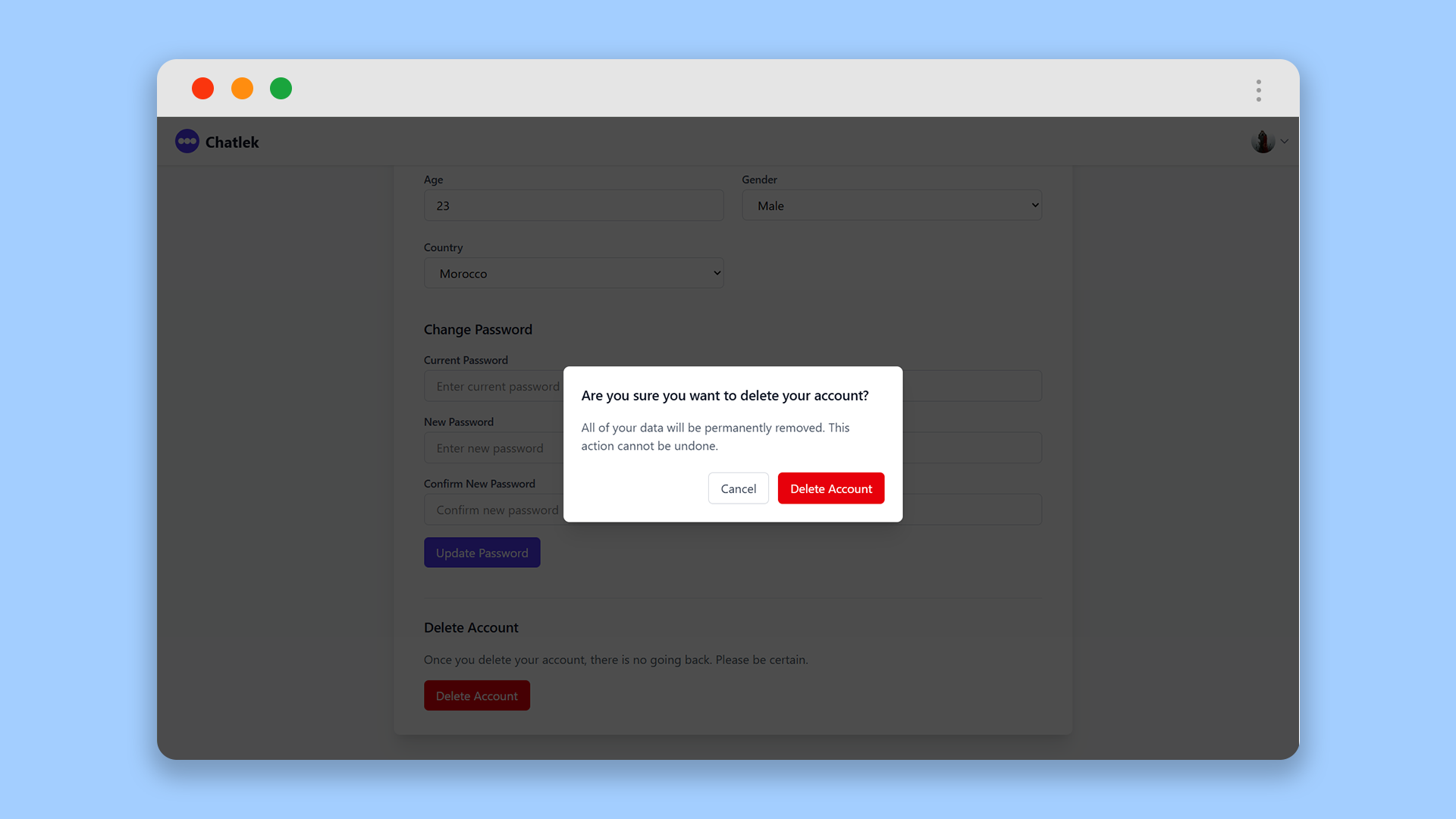 Chatlek - Real-time Chat App screenshot