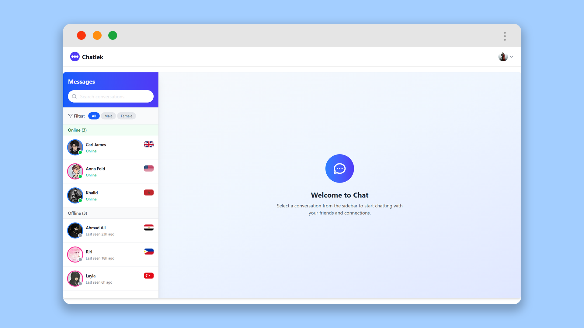 Chatlek - Real-time Chat App screenshot
