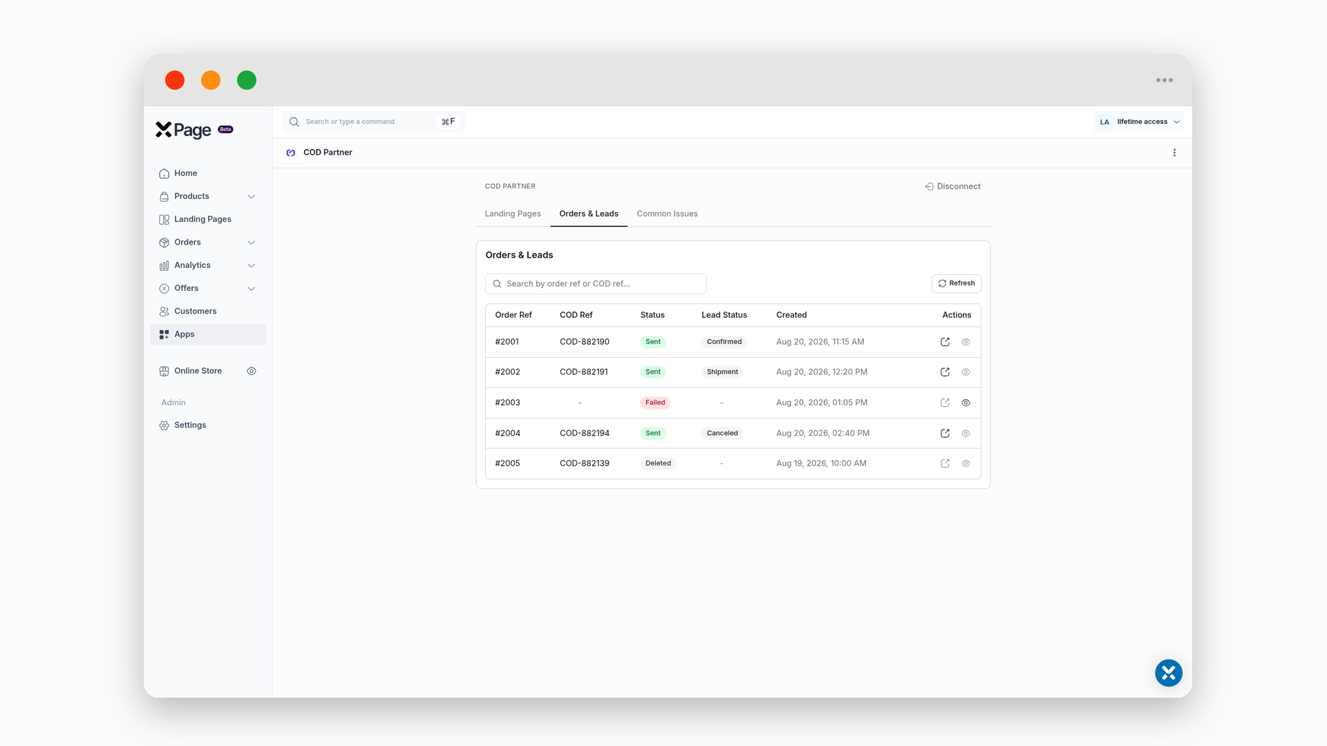 xPage — COD Partner Integration screenshot