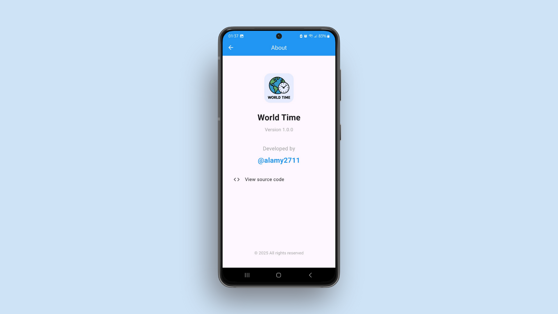 World Time - Flutter Mobile App screenshot