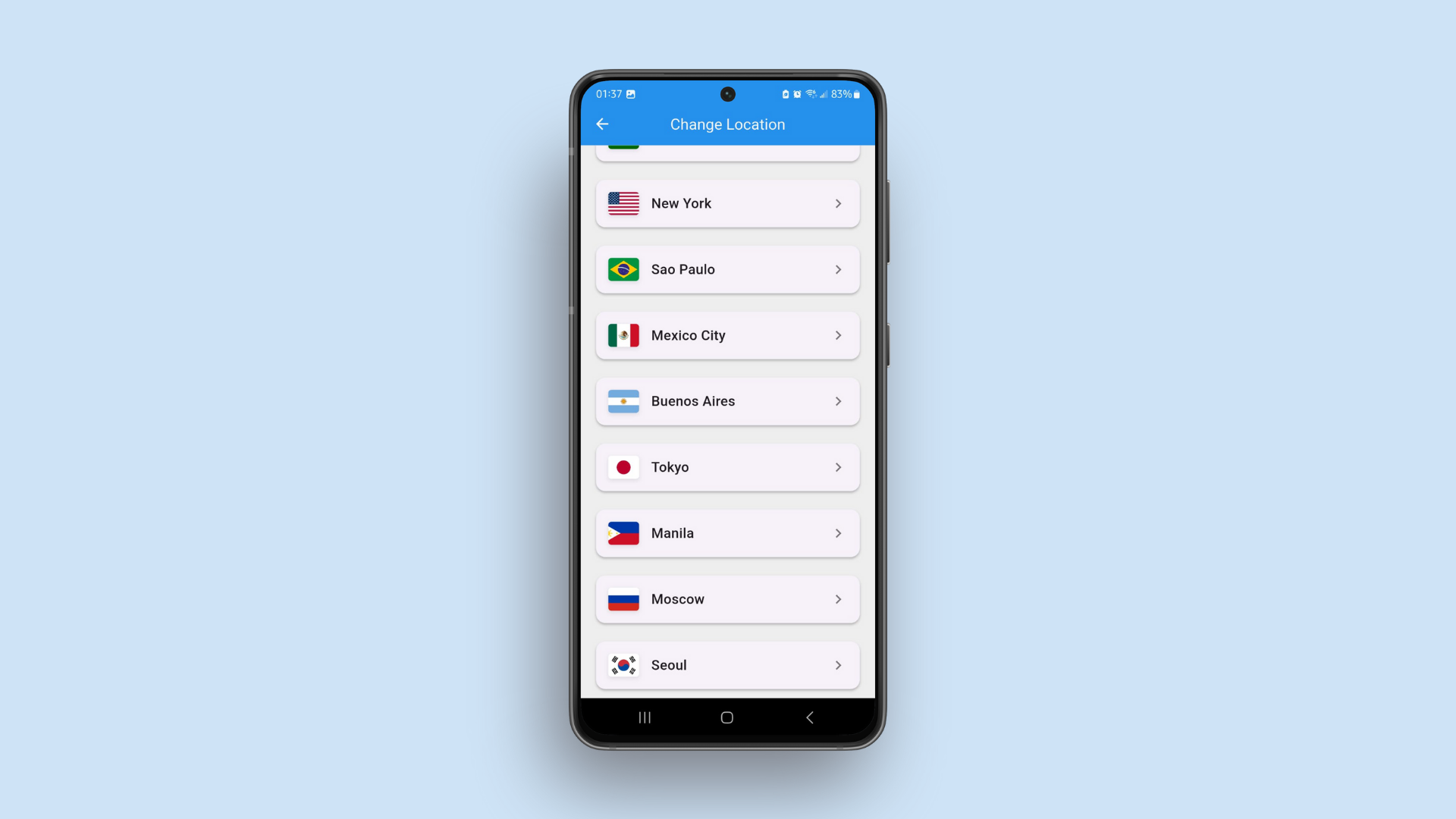 World Time - Flutter Mobile App screenshot