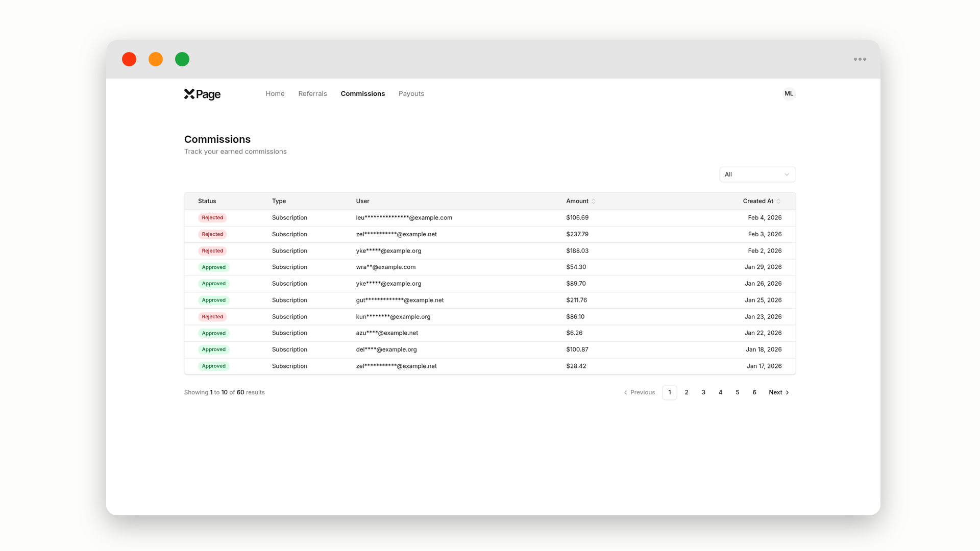 xPage — Affiliate Frontend Dashboard screenshot