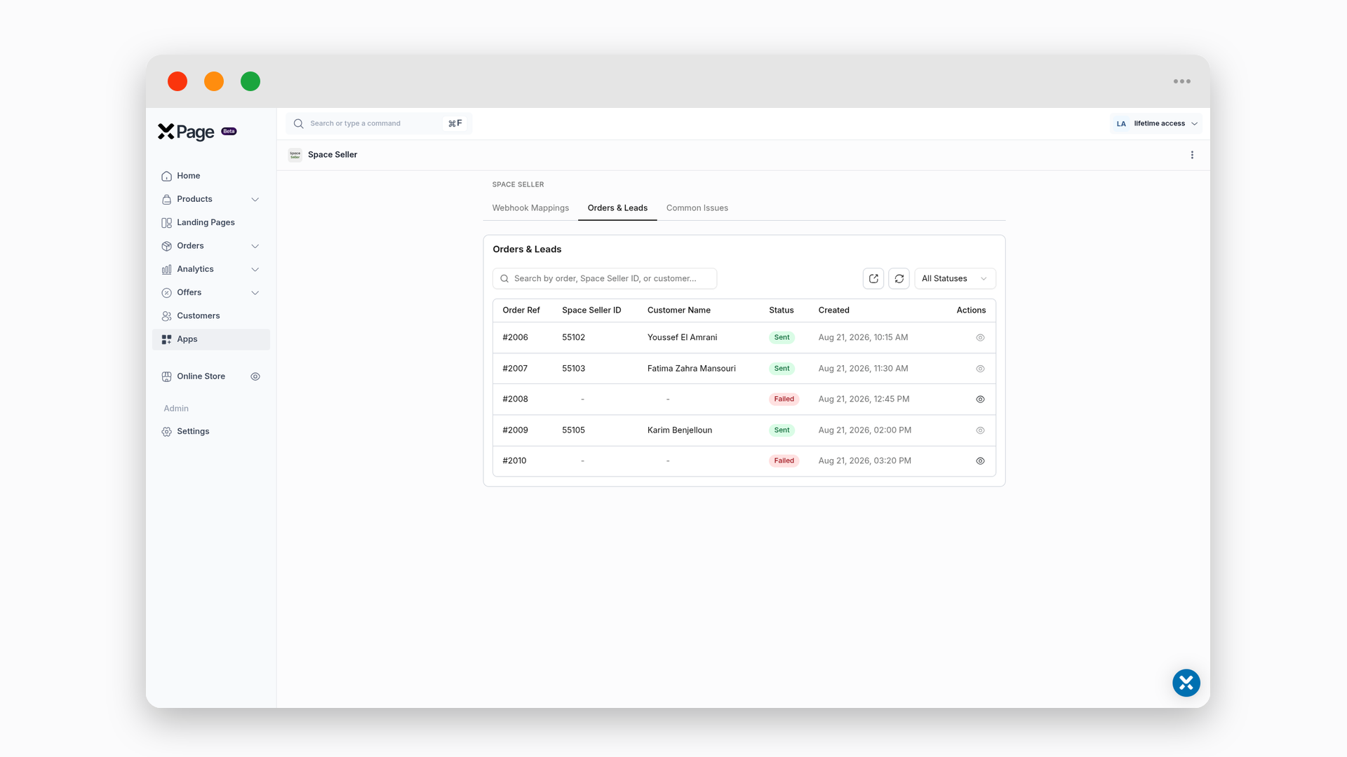 xPage — Space Seller Integration screenshot